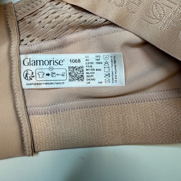 Glamorise Full Figure No Sweat Mesh Sports Bra Cafe NWT 38G - Picture 5 of 7